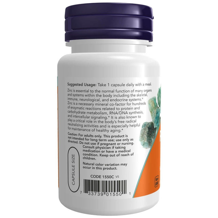 NOW Foods Zinc Picolinate 50 mg 60 Veg Capsules | Premium Supplements at MYSUPPLEMENTSHOP