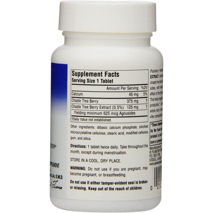 Planetary Herbals Full Spectrum Vitex Extract 500mg 60 Tablets | Premium Supplements at MYSUPPLEMENTSHOP