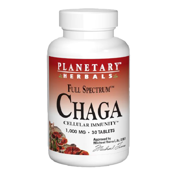 Planetary Herbals Full Spectrum Chaga 1,000mg 30 Tablets