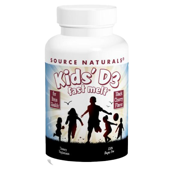 Source Naturals Kids Vitamin D-3 400iu 100 Black Cherry Fast Melts