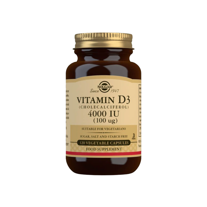 Solgar Vitamin D3 (Cholecalciferol) 4000 IU (100 µg) Vegetable Capsules Pack of 120