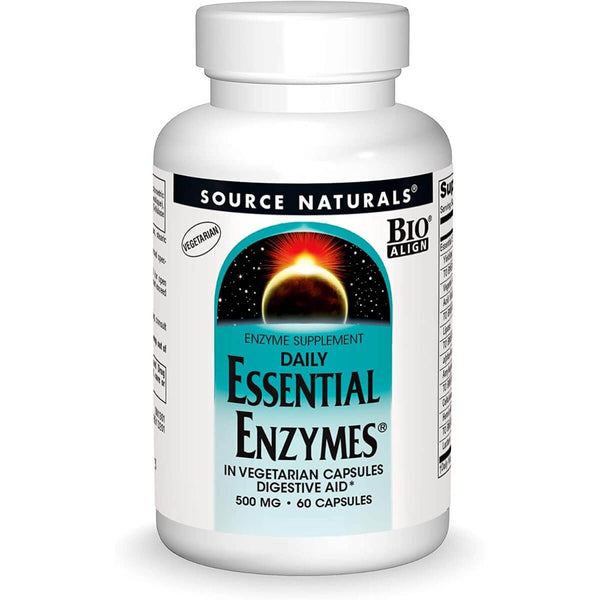 Source Naturals Essential Daily Enzymes 500mg 60 Vegetarian Capsules - Digestive Health at MySupplementShop by Source Naturals