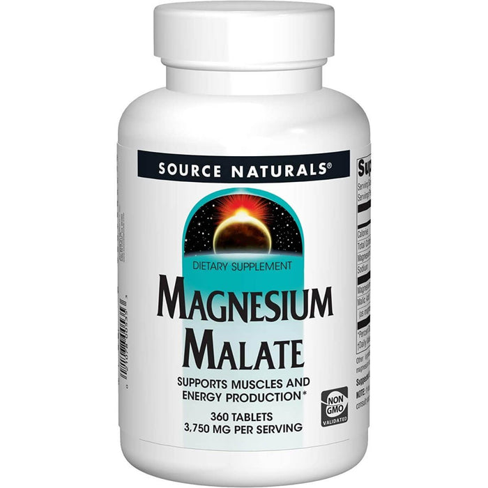 Source Naturals Magnesium Malate 1250mg 360 Tablets - Brain & Memory at MySupplementShop by Source Naturals