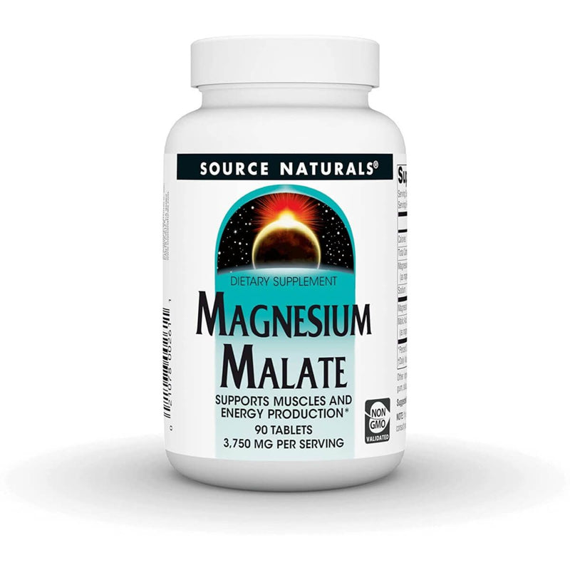 Source Naturals Magnesium Malate 1250mg 90 Tablets - Brain & Memory at MySupplementShop by Source Naturals