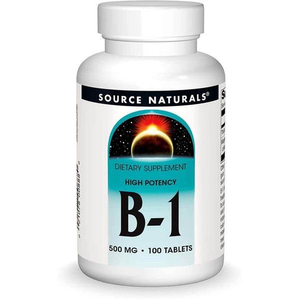 Source Naturals Vitamin B1 500mg 100 Tablets - Energy & Vitality at MySupplementShop by Source Naturals