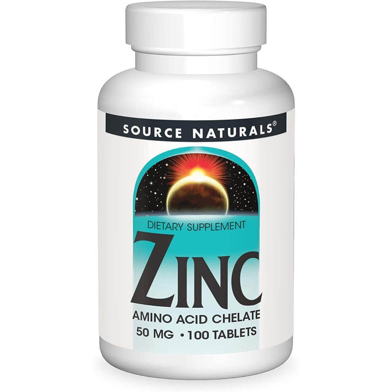 Source Naturals Zinc 50mg 100 Tablets | Premium Supplements at MYSUPPLEMENTSHOP