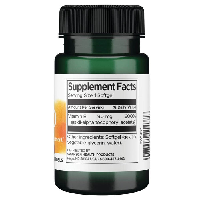 Swanson E-200, 200iu 60 Softgels | Premium Supplements at MYSUPPLEMENTSHOP.co.uk