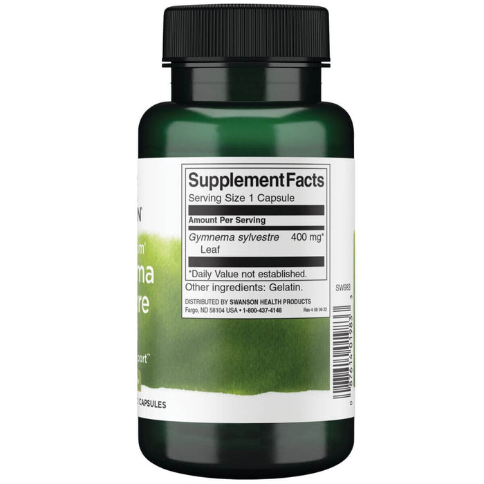 Swanson Full Spectrum Gymnema Sylvestre Leaf 400 mg 100 Capsules | Premium Supplements at MYSUPPLEMENTSHOP