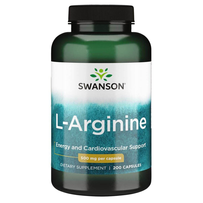 Swanson L-Arginine 500 mg 200 Capsules - Amino Acids and BCAAs at MySupplementShop by Swanson