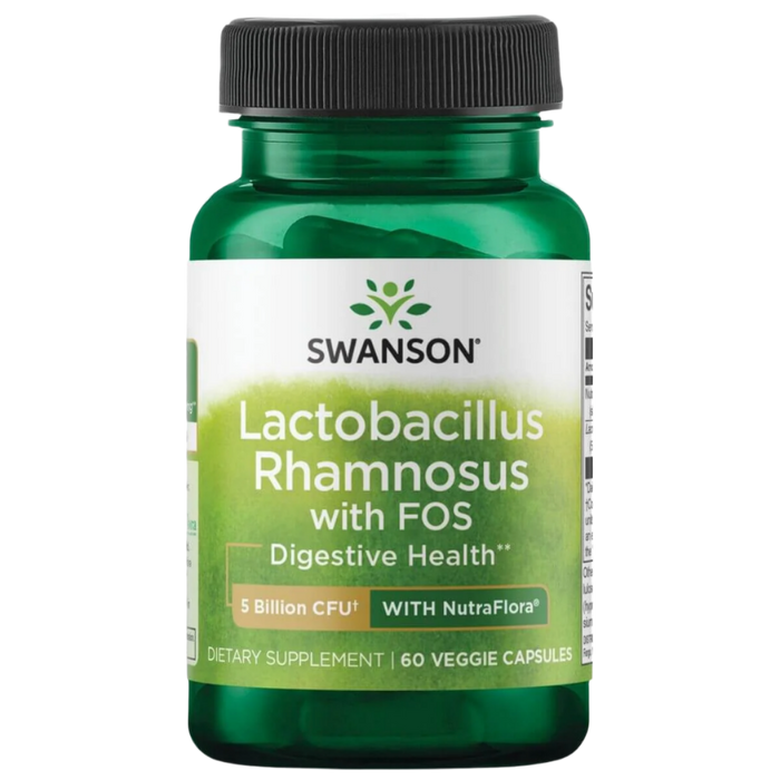 Swanson Lactobacillus Rhamnosus with FOS 5 Billion CFU 60 Vegetarian Capsules