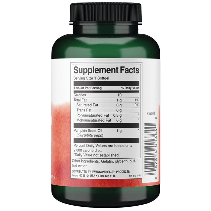 Swanson Pumpkin Seed Oil 1,000 mg 100 Softgels at MySupplementShop.co.uk