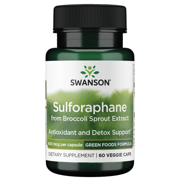 Swanson Sulforaphane from Broccoli Sprout Extract 400 mcg 60 Veggie Capsules | Premium Supplements at MYSUPPLEMENTSHOP