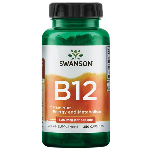 Swanson Vitamin B12 500mcg 250 Capsules | Premium Supplements at MYSUPPLEMENTSHOP