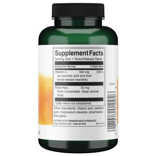 Swanson Vitamin C with Rose Hips Timed-Release 500mg 250 Tablets at MySupplementShop.co.uk