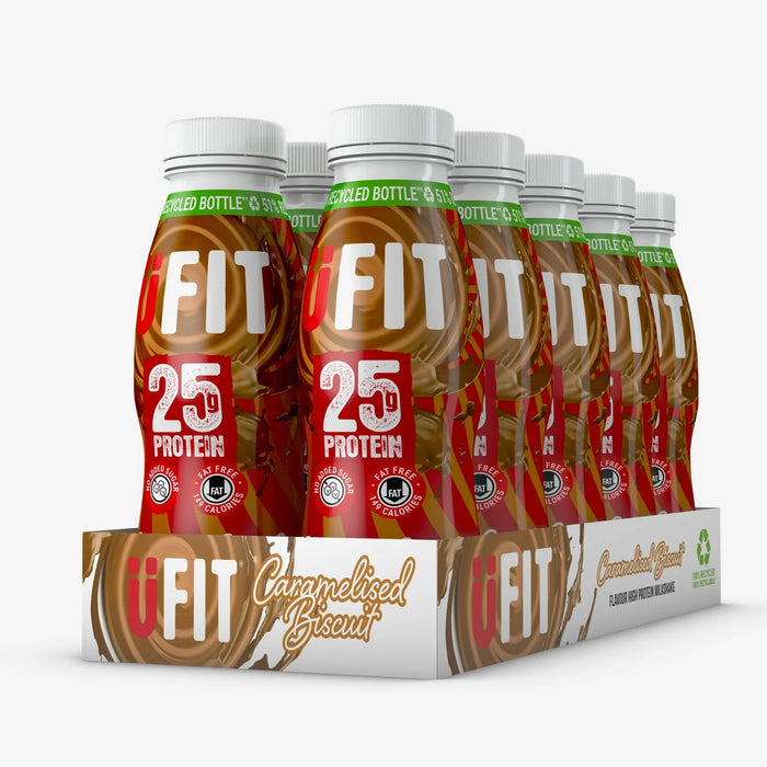 UFIT 25g Protein Drink 10 x 330ml - High Protein, Low Sugar, Fat-Free Nutrition with Added Vitamins