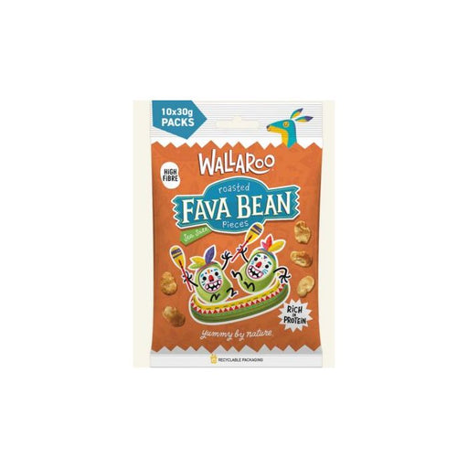 Wallaroo Roasted Fava Brean Pieces 10 x 30g - Sea Salt - Nuts & Seeds at MySupplementShop by WALLAROO