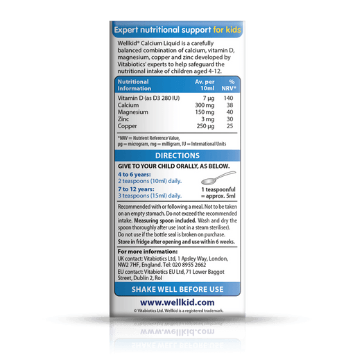 Vitabiotics Wellkid Calcium Liquid 150ml - Children at MySupplementShop by Vitabiotics