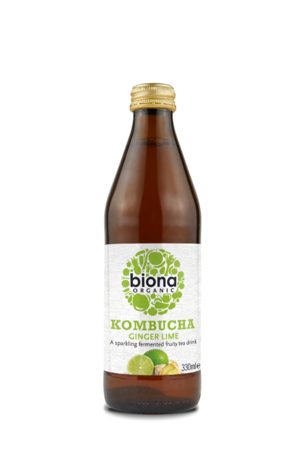 Biona Organic Kombucha Ginger & Lime 330ml | High-Quality Health Foods | MySupplementShop.co.uk