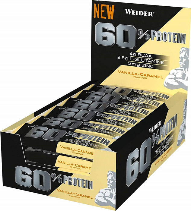 Weider 60% Protein Bar, Salted Peanut-Caramel - 24 bars - Protein Bars at MySupplementShop by Weider