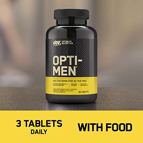 Optimum Nutrition Opti-Men Multivitamin Supplements for Men with Vitamin D Vitamin C Vitamin A and Amino Acids 60 Servings 180 Capsules | High-Quality Combination Multivitamins & Minerals | MySupplementShop.co.uk