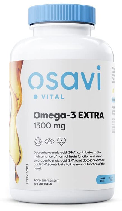 Osavi Omega-3 Extra, 1300mg (Lemon) - 180 softgels (EAN 5904139922743) | High-Quality Omega-3 | MySupplementShop.co.uk