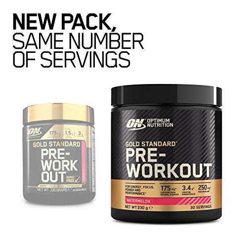 Optimum Nutrition Gold Standard Pre Workout Watermelon Flavoured Powder 330g | High-Quality Acetyl-L-Carnitine | MySupplementShop.co.uk