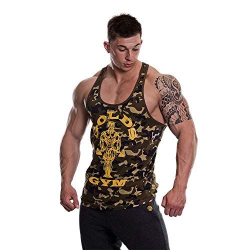 Golds Gym Stringer Joe Premium Vest XXL Camo Green | High-Quality Apparell | MySupplementShop.co.uk