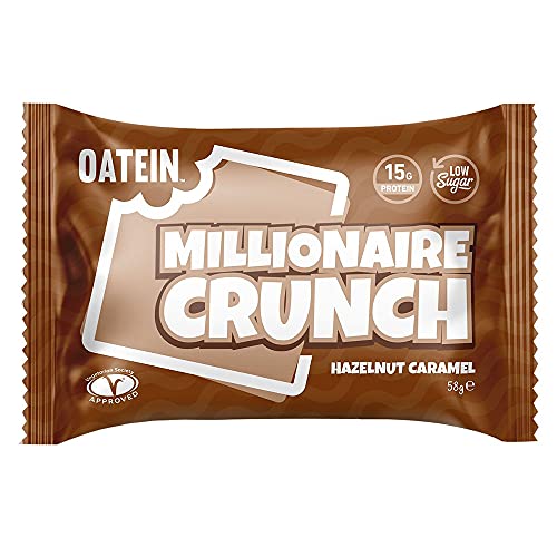 Oatein Millionaire Crunch 12x58g Hazelnut Caramel | High-Quality Sports Nutrition | MySupplementShop.co.uk