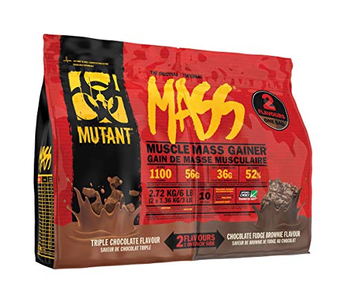 Mutant Mass Dual Chamber 2.72kg Choc &amp; Choc Fudge Brownie - Weight Gainers &amp; Carbs at MySupplementShop by Mutant