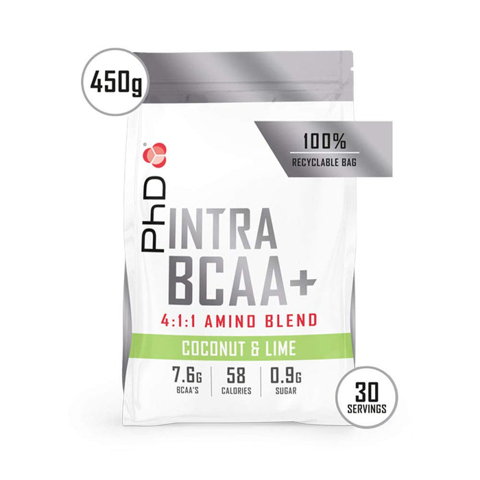 PhD Intra BCAA+, Coconut & Lime - 450 grams | High-Quality Amino Acids and BCAAs | MySupplementShop.co.uk