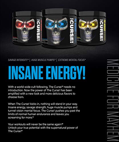 JNX Sports The Curse! Pre Workout Supplement - Intense Energy & Focus Instant Strength Gains Enhanced Blood Flow - Nitric Oxide Booster with Creatine & Caffeine - Men & Women | Peach Rings | 50 SRV | High-Quality Nitric Oxide Boosters | MySupplementShop.co.uk