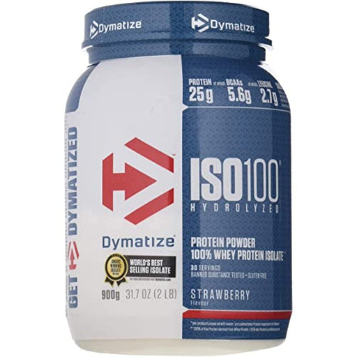 Dymatize ISO-100, Strawberry - 900 grams | High-Quality Protein | MySupplementShop.co.uk