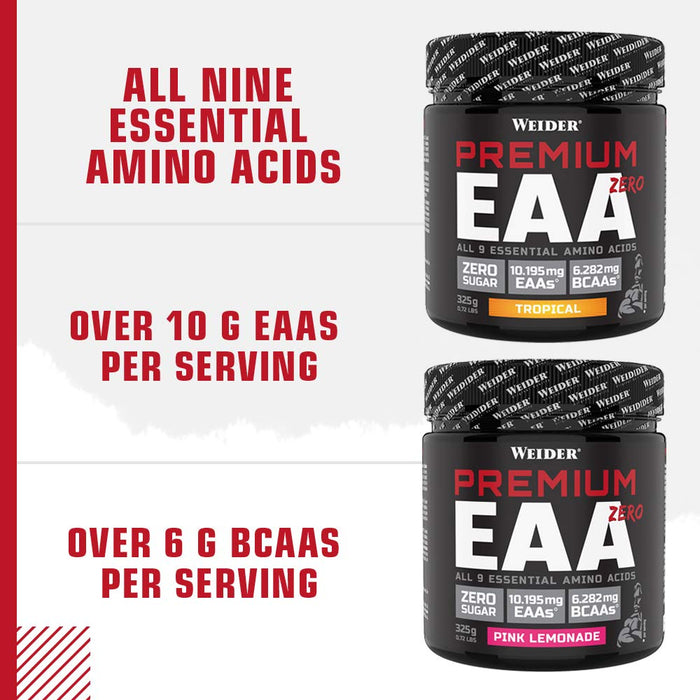 Weider Premium EAA Zero, Pink Lemonade - 325 grams | High-Quality Amino Acids and BCAAs | MySupplementShop.co.uk