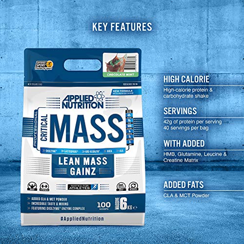 Applied Nutrition Critical Mass Professional - Weight Gain Protein Powder High Calorie Weight Gainer Lean Mass (6kg - 40 Servings) (White Chocolate & Raspberry) | High-Quality L-Glutamine | MySupplementShop.co.uk