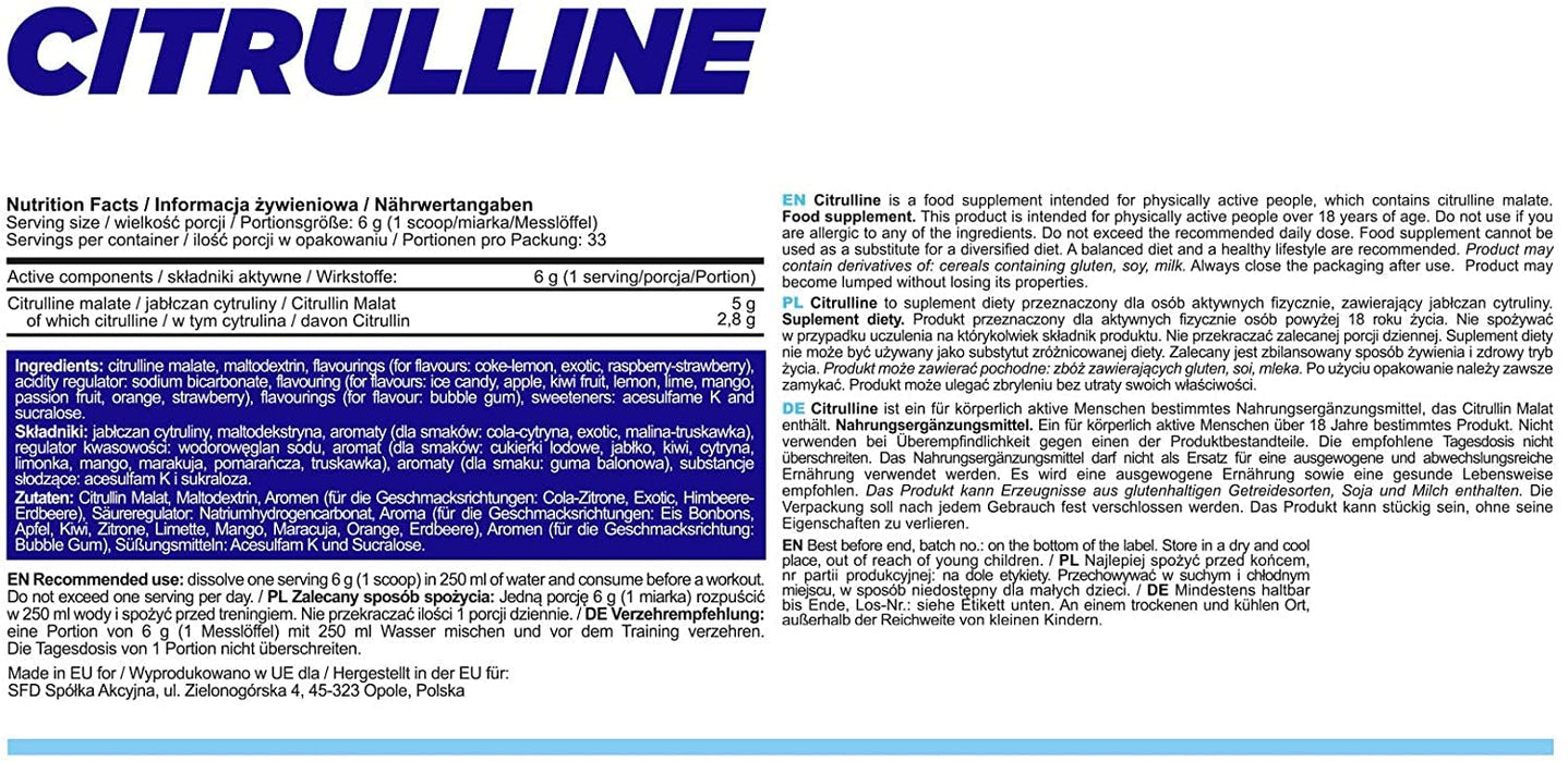 Allnutrition Citrulline, Apple - 200g | High-Quality Combination Multivitamins & Minerals | MySupplementShop.co.uk