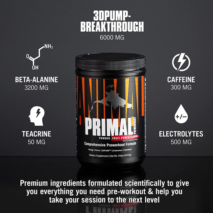 Animal Primal Preworkout Powder, Fruit Punch - 507g - Pre Workout at MySupplementShop by Universal Nutrition