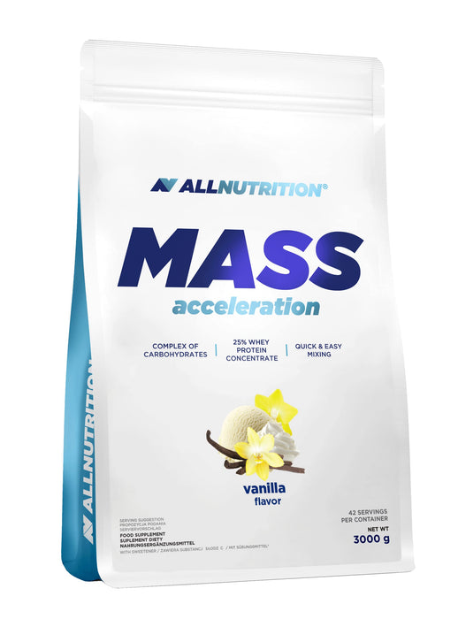 Allnutrition Mass Acceleration, Vanilla - 3000 grams - Weight Gainers & Carbs at MySupplementShop by Allnutrition