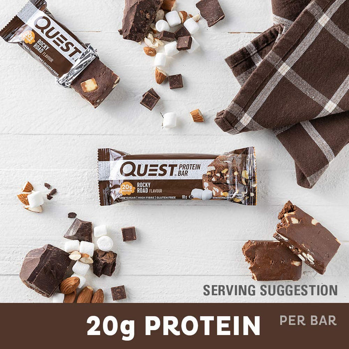 Quest Nutrition Quest Bar, Rocky Road - 12 bars | High-Quality Protein Bars | MySupplementShop.co.uk