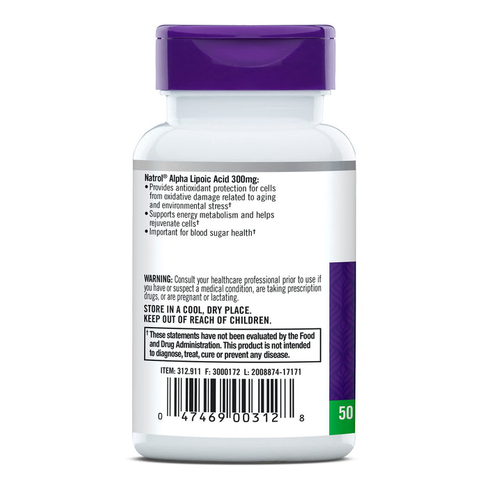 Natrol Alpha Lipoic Acid, 300mg - 50 caps - Health and Wellbeing at MySupplementShop by Natrol