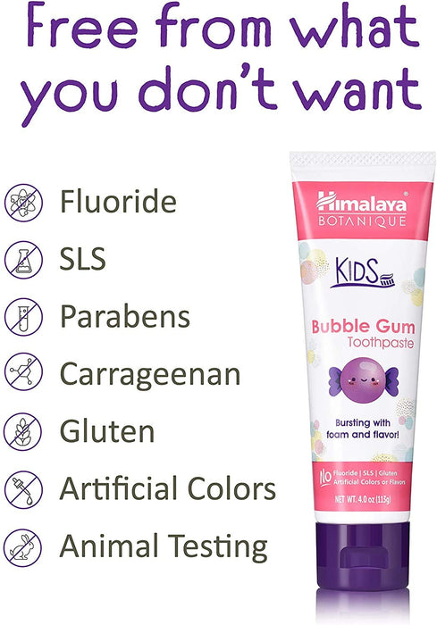 Himalaya Kids Toothpaste, Bubble Gum - 80g | High-Quality Toothpastes | MySupplementShop.co.uk