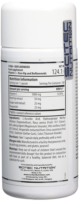 SciTec C1000 + Bioflavonoids - 100 caps (EAN 728633110513) | High-Quality Vitamins & Minerals | MySupplementShop.co.uk
