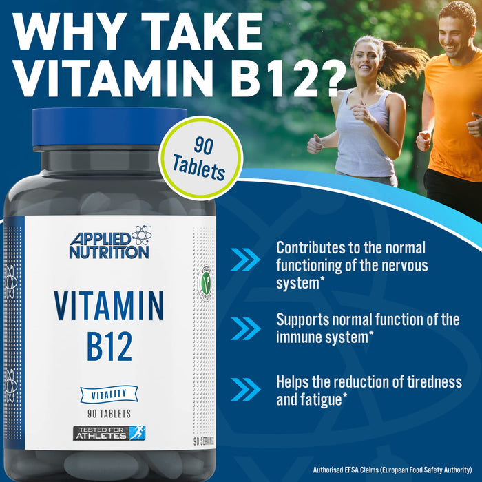 Applied Nutrition Vitamin B12 - 90 tabs | High-Quality Vitamin B12 | MySupplementShop.co.uk