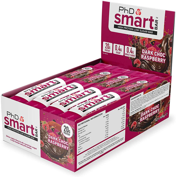 PhD Nutrition Smart Bar 12 x 64g | High-Quality Sports Nutrition | MySupplementShop.co.uk