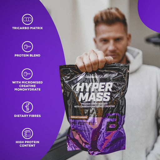 BioTechUSA Hyper Mass, Salted Caramel - 1000 grams | High-Quality Weight Gainers & Carbs | MySupplementShop.co.uk