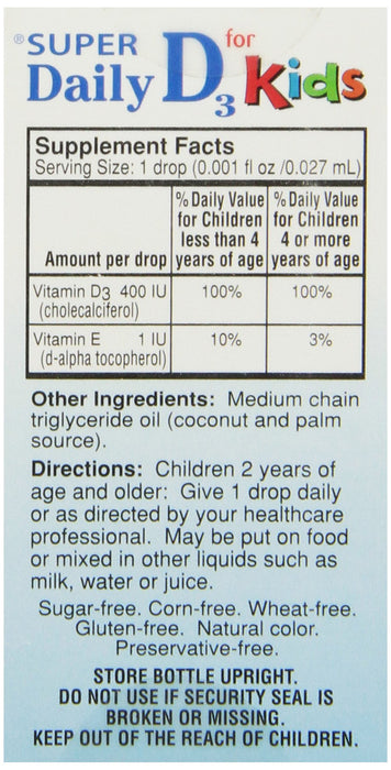 Carlson Labs Kid's Super Daily D3, 400 IU - 10 ml. | High-Quality Vitamins & Minerals | MySupplementShop.co.uk