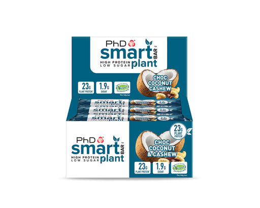 PhD Smart Bar Plant, Choc Coconut & Cashew - 12 bars | High-Quality Protein | MySupplementShop.co.uk