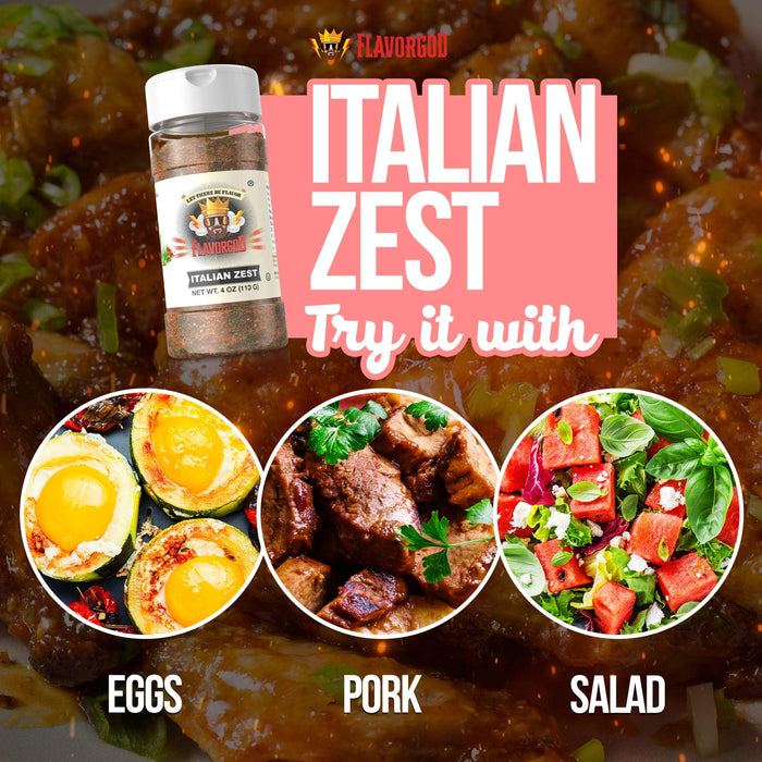 FlavorGod Italian Zest Seasoning - 113g | High-Quality Health Foods | MySupplementShop.co.uk