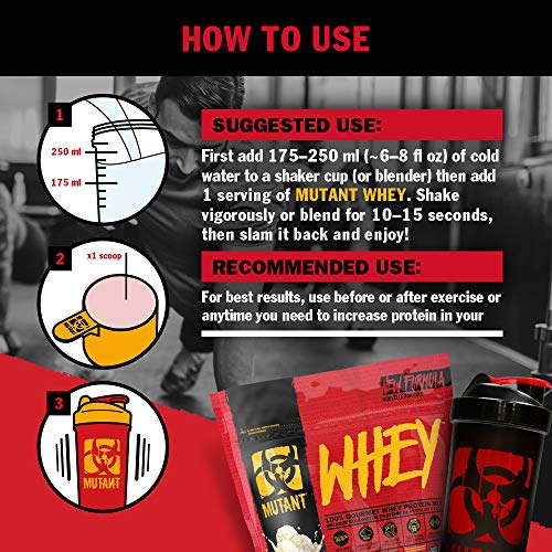 Mutant Whey - 100% Whey Protein Powder Gourmet Taste 22g of Protein 10.4 g EAAs 5 g BCAAs Fast Absorbing Easy Digesting- 4.54 kg - Cookies and Cream - Sports Nutrition at MySupplementShop by Mutant