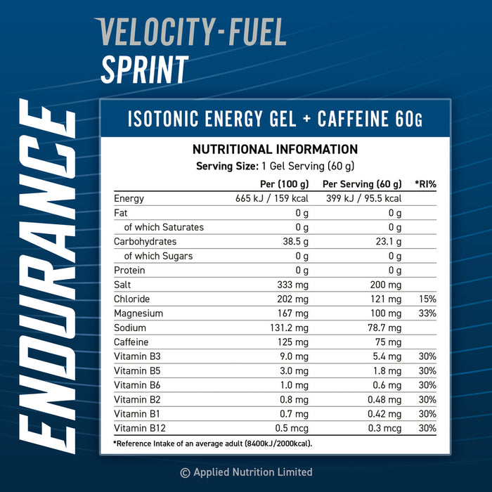 Applied Nutrition Endurance Velocity Sprint Gel 20 x 60ml Orange | High-Quality Sports & Nutrition | MySupplementShop.co.uk