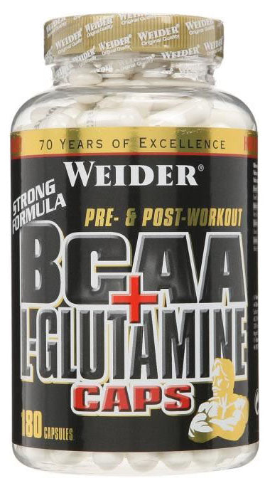 Weider BCAA + L-Glutamine Caps - 180 caps | High-Quality Amino Acids and BCAAs | MySupplementShop.co.uk